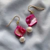 Aallot Fuksia Korvakorut<NAKU Jewellery Clearance