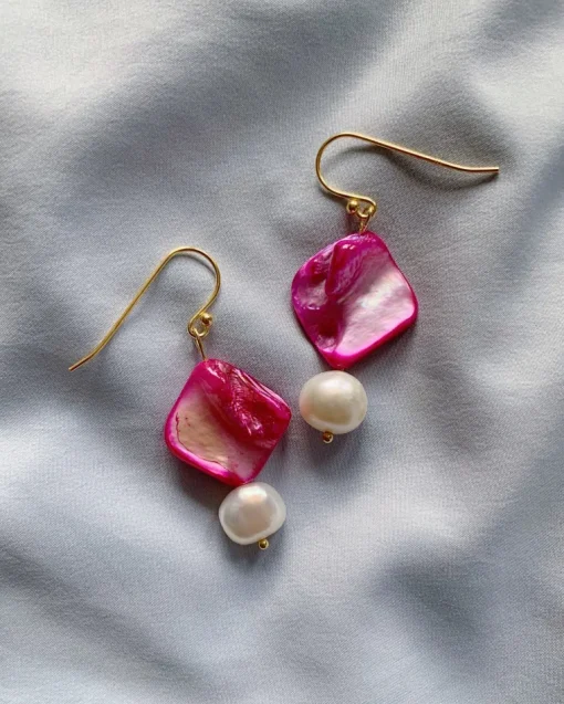 Aallot Fuksia Korvakorut<NAKU Jewellery Clearance