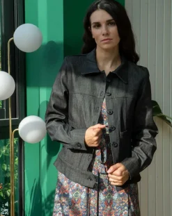 Denim Jacket Black<Aatise Sale