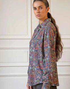 Zalabis Floral Shirt Blue<Aatise Store
