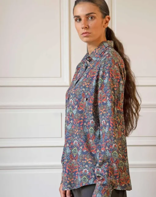 Zalabis Floral Shirt Blue<Aatise Store