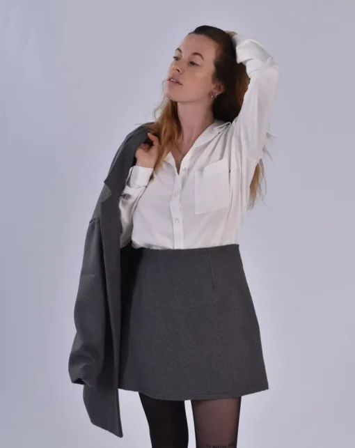 Zulia Short Wool Skirt Antracite<Aatise Fashion