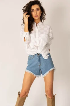 Aleksa Denim Shorts Blue<ANGELL Shop