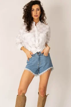 Aleksa Denim Shorts Blue<ANGELL Shop