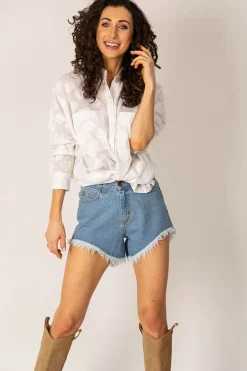 Aleksa Denim Shorts Blue<ANGELL Shop
