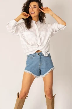 Aleksa Denim Shorts Blue<ANGELL Shop