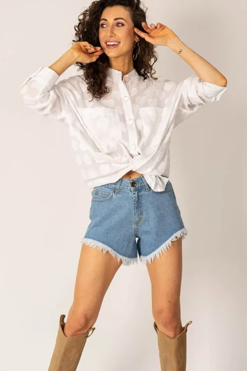 Aleksa Denim Shorts Blue<ANGELL Shop