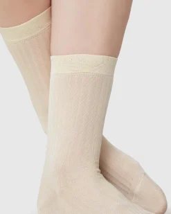 Alexa Silk Touch Socks Cream<Swedish Stockings Shop