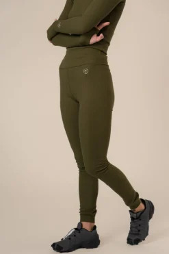 Algae Ribbed OCN Weed® Leggingsit Army Vihreä<Copenhagen Cartel New