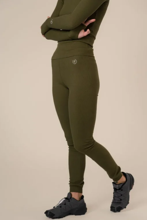 Algae Ribbed OCN Weed® Leggingsit Army Vihreä<Copenhagen Cartel New