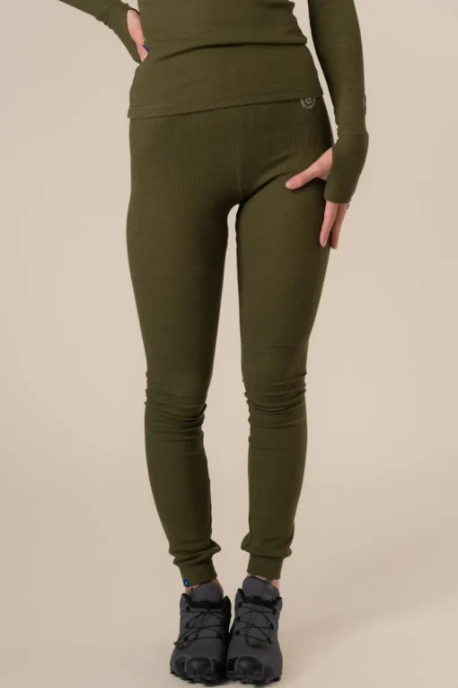 Algae Ribbed OCN Weed® Leggingsit Army Vihreä<Copenhagen Cartel New