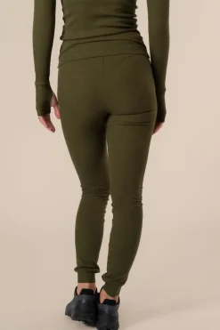 Algae Ribbed OCN Weed® Leggingsit Army Vihreä<Copenhagen Cartel New