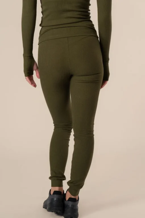 Algae Ribbed OCN Weed® Leggingsit Army Vihreä<Copenhagen Cartel New