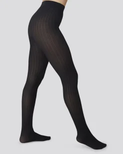 Alma Rib Sukkahousut Musta<Swedish Stockings Sale