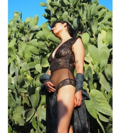 Amara Black Leaf Bodysuit<Anekdot Hot