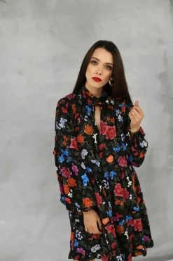 Amber Mekko Kukkaprintti Musta<Larsuu Best Sale