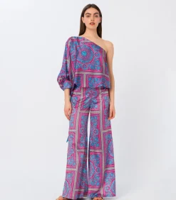 Amelie Printti Levenevät Housut Violetti<Elizabeth LaGre Store