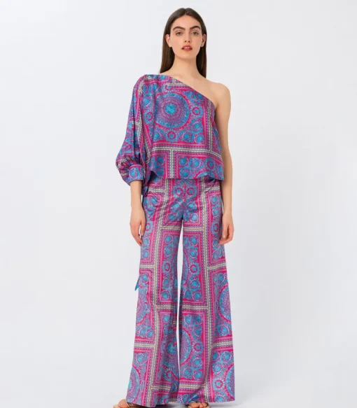 Amelie Printti Levenevät Housut Violetti<Elizabeth LaGre Store