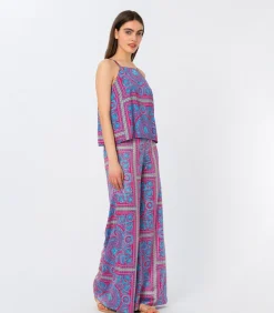 Amelie Printti Levenevät Housut Violetti<Elizabeth LaGre Store