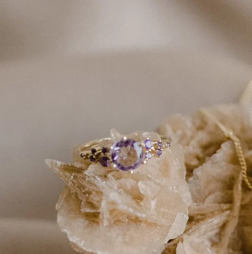 Ametisti 14ct Kultasormus<Ana Dyla Shop