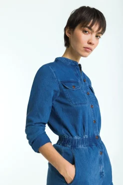 Ankan Denim Jumpsuit Mid Used Blue<Kings Of Indigo Best Sale