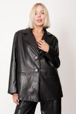 Anti Eco-Leather Jacket Black<ANGELL Shop