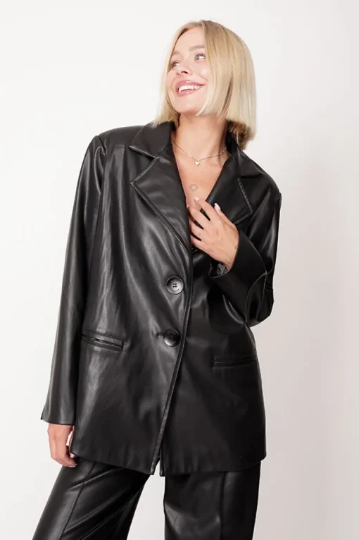 Anti Eco-Leather Jacket Black<ANGELL Shop