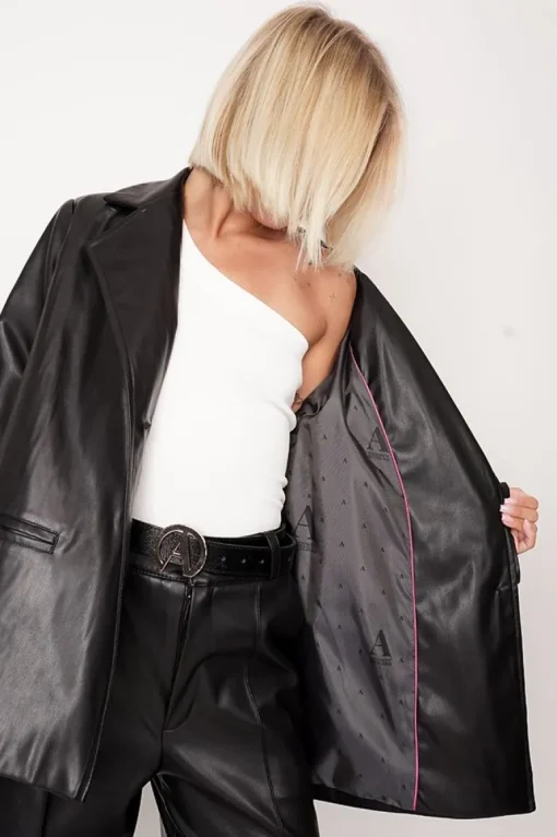 Anti Eco-Leather Jacket Black<ANGELL Shop