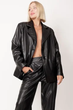 Anti Eco-Leather Jacket Black<ANGELL Shop
