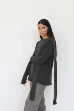 Antonia Kashmir-Merinovilla Neulepaita Sivurusetilla<TENNÉ Outlet