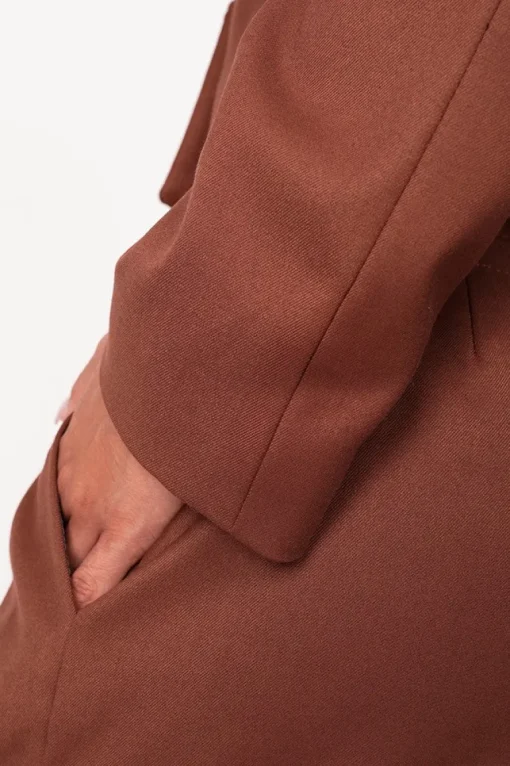 Aspen Cropped Blazer Brown<ANGELL Clearance