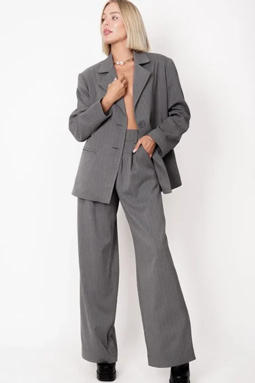 Aspen Trousers Pinstripe Grey<ANGELL Flash Sale