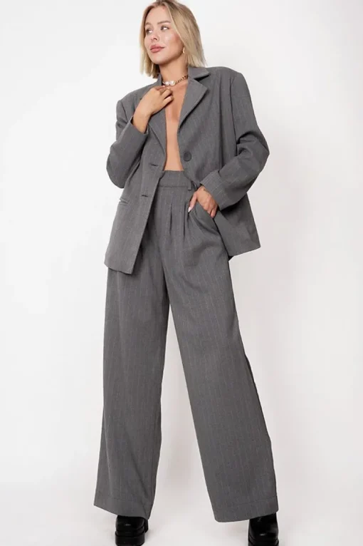 Aspen Trousers Pinstripe Grey<ANGELL Flash Sale