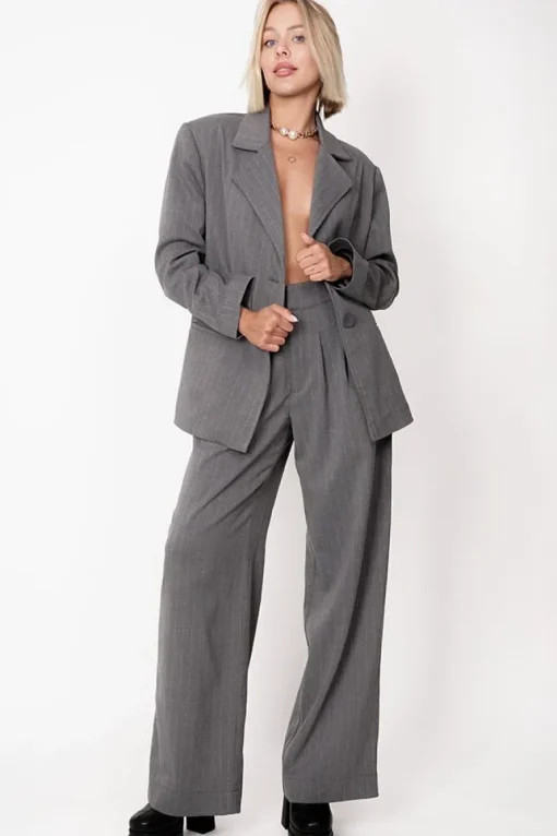 Aspen Trousers Pinstripe Grey<ANGELL Flash Sale