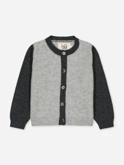Baby's Cashmere Cardigan Colorblock Grey<bobbin u0026 tricot Online