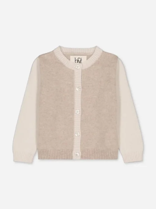 Baby's Cashmere Cardigan Colorblock Beige<bobbin u0026 tricot Sale
