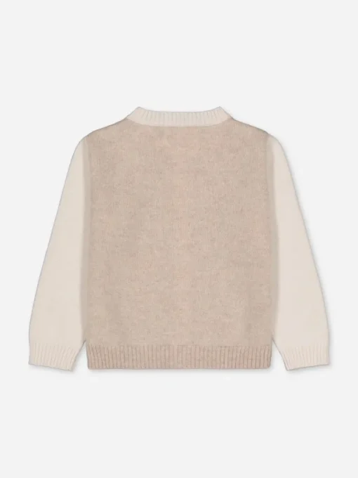 Baby's Cashmere Cardigan Colorblock Beige<bobbin u0026 tricot Sale