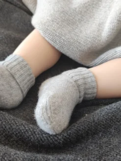 Baby's Cashmere Socks Grey<bobbin u0026 tricot New