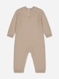 Baby's Embroidered Cashmere Jumpsuit Cat<bobbin u0026 tricot Outlet