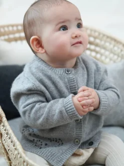 Baby's Embroidered Cashmere Cardigan Koala<bobbin u0026 tricot Best