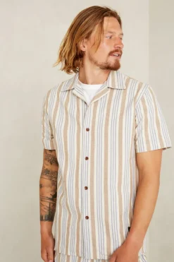 Balder paita Ecru hamppu raitainen<Kings Of Indigo Sale