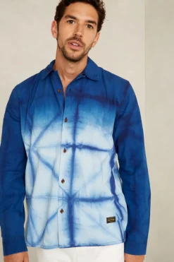 Balder Pitkähihainen Shibori Ombre Natural Indigo Musta<Kings Of Indigo Sale
