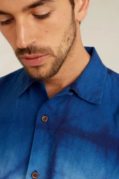 Balder Pitkähihainen Shibori Ombre Natural Indigo Musta<Kings Of Indigo Sale