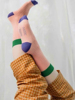 Bamboo Rib Socks Pink<Aarrelabel Sale