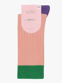 Bamboo Rib Socks Pink<Aarrelabel Sale