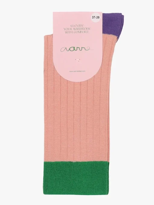 Bamboo Rib Socks Pink<Aarrelabel Sale