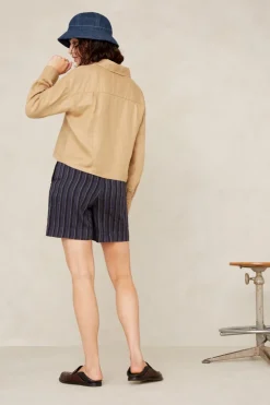 Bangja Shortsit Sininen Pellava raita<Kings Of Indigo Shop