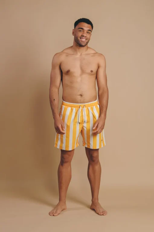 Beach Club Swim Shorts Striped Golden<Trendsplant Discount