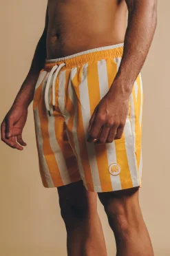 Beach Club Swim Shorts Striped Golden<Trendsplant Discount