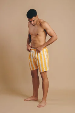 Beach Club Swim Shorts Striped Golden<Trendsplant Discount